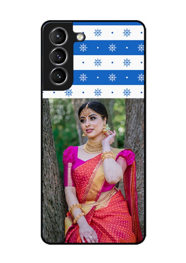 Galaxy S21 Photo Printing on Glass Case  - Snow Pattern Design