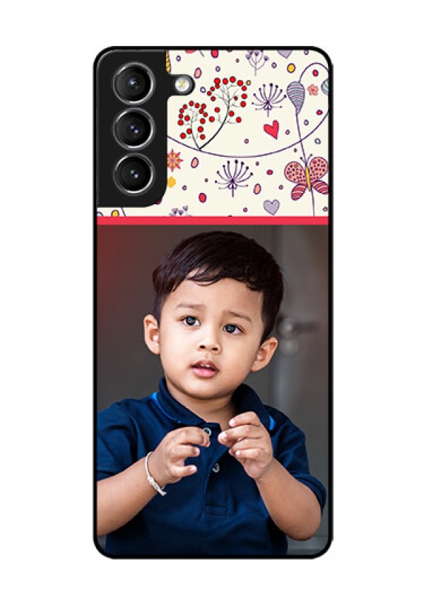 Galaxy S21 Custom Glass Mobile Case  - Premium Floral Design