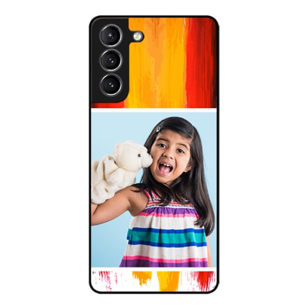 Galaxy S21 Personalized Glass Phone Case  - Multi Color Design