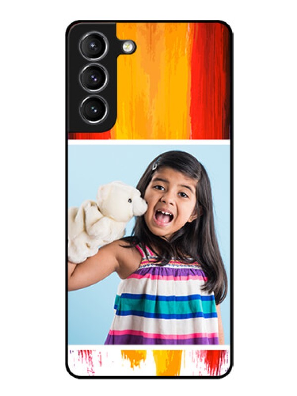 Custom Galaxy S21 Personalized Glass Phone Case  - Multi Color Design