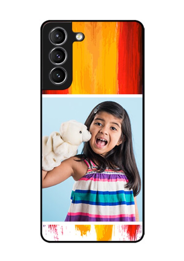 Galaxy S21 Personalized Glass Phone Case  - Multi Color Design
