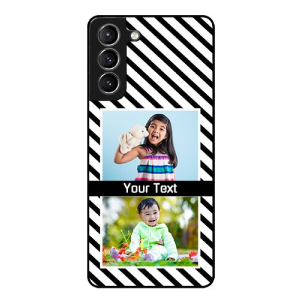 Galaxy S21 Photo Printing on Glass Case - Black And White Stripes Design Galaxy S21 Photo Printing on Glass Case - Black And White Stripes Design
