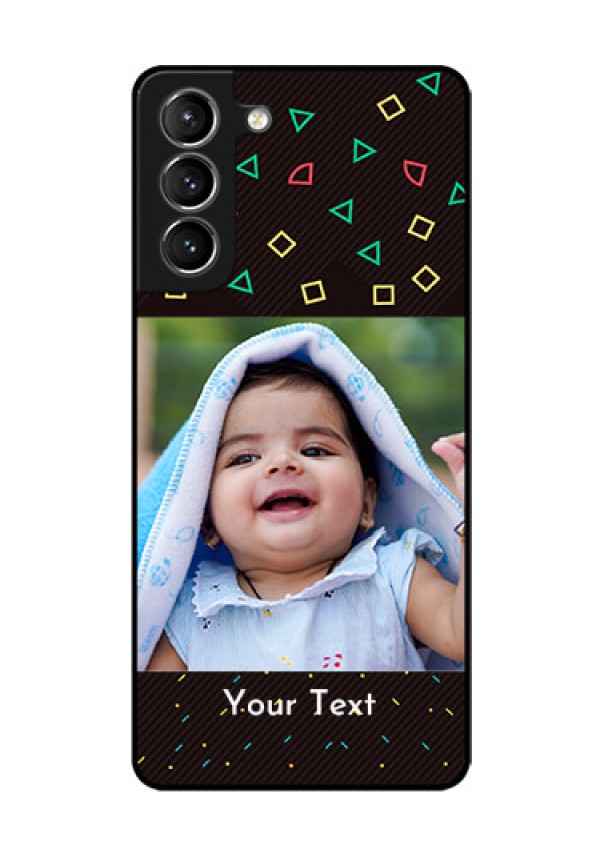 Galaxy S21 Custom Glass Phone Case  - with confetti birthday design