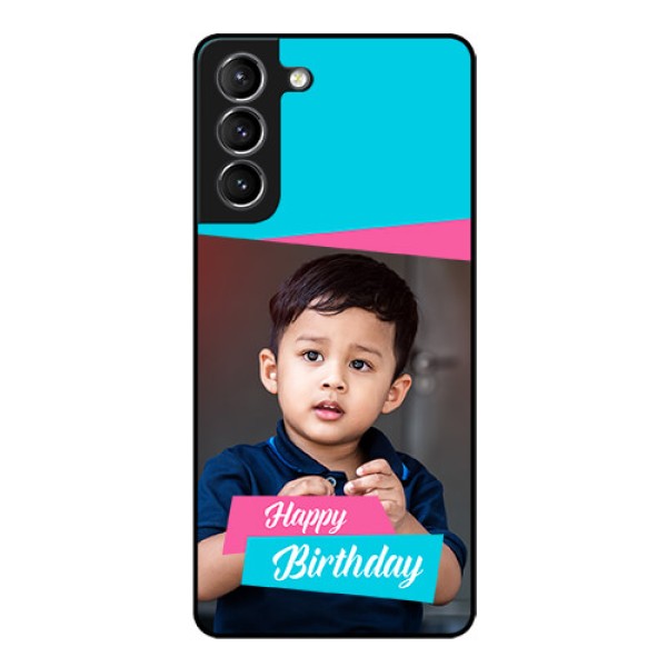 Galaxy S21 Personalized Glass Phone Case - Image Holder with 2 Color Design Galaxy S21 Personalized Glass Phone Case - Image Holder with 2 Color Design