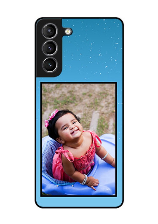 Galaxy S21 Custom Glass Mobile Case  - Wave Pattern Colorful Design
