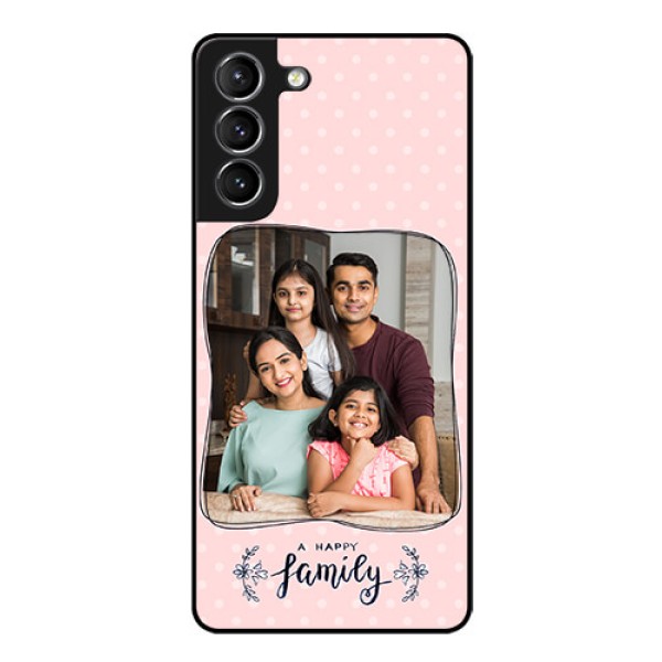 Galaxy S21 Custom Glass Phone Case - Family with Dots Design Galaxy S21 Custom Glass Phone Case - Family with Dots Design