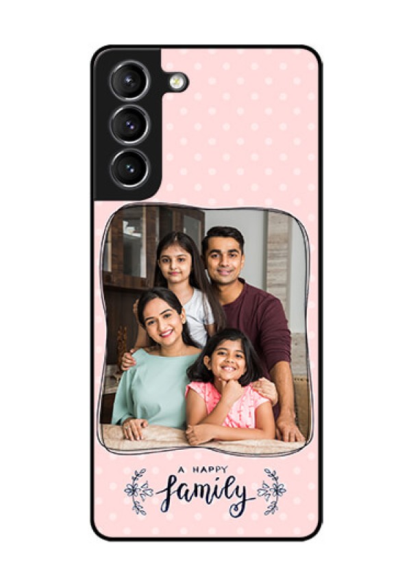 Galaxy S21 Custom Glass Phone Case  - Family with Dots Design