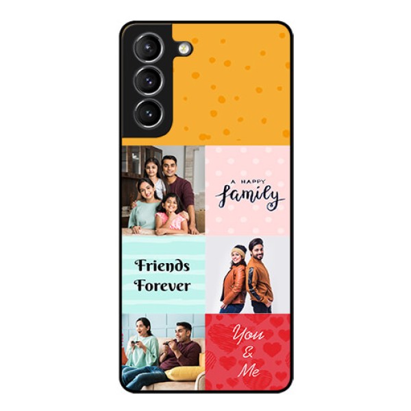 Galaxy S21 Personalized Glass Phone Case  - Images with Quotes Design