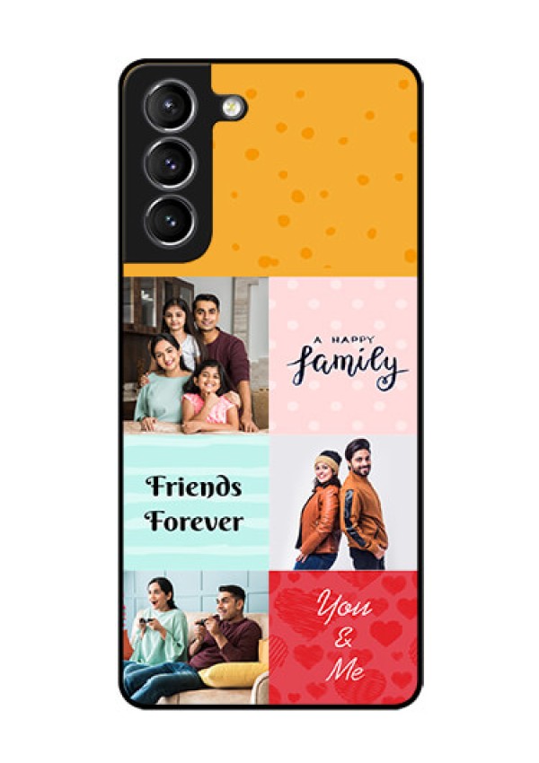 Galaxy S21 Personalized Glass Phone Case  - Images with Quotes Design
