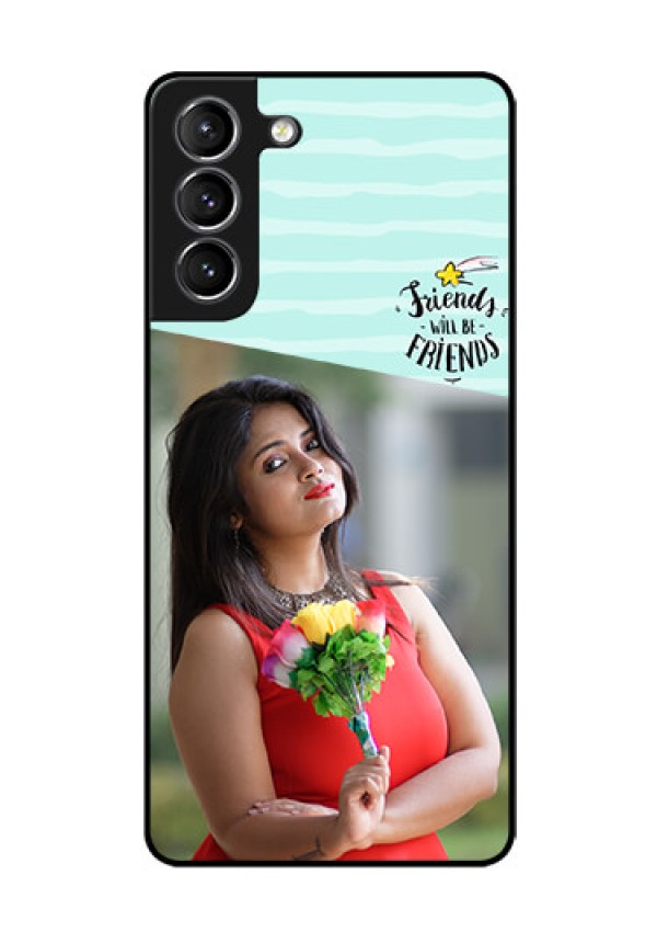 Galaxy S21 Custom Glass Phone Case  - Friends Picture Icon Design