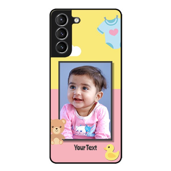 Galaxy S21 Photo Printing on Glass Case  - Kids 2 Color Design