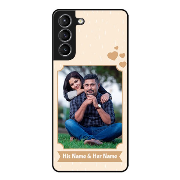 Galaxy S21 Custom Glass Phone Case  - with confetti love design 
