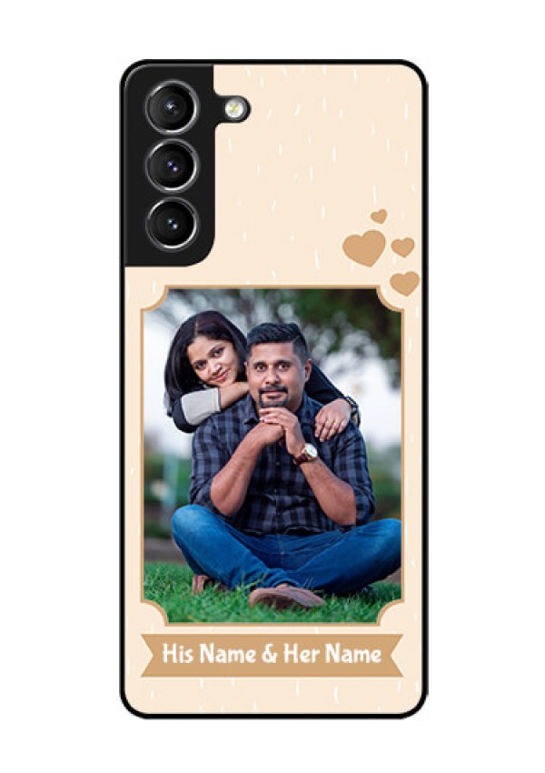 Galaxy S21 Custom Glass Phone Case  - with confetti love design 