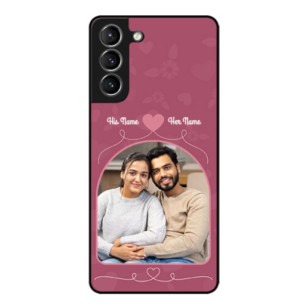 Galaxy S21 Photo Printing on Glass Case  - Love Floral Design