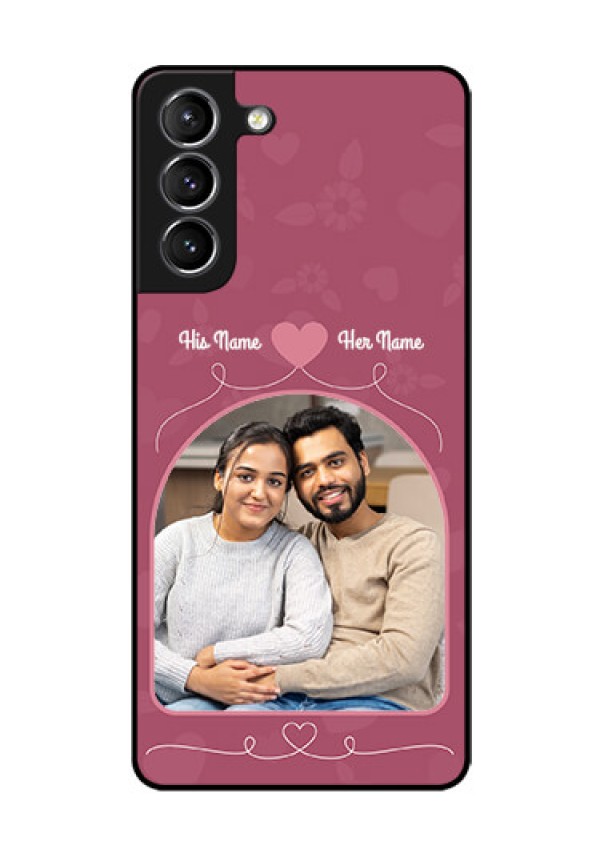Galaxy S21 Photo Printing on Glass Case  - Love Floral Design