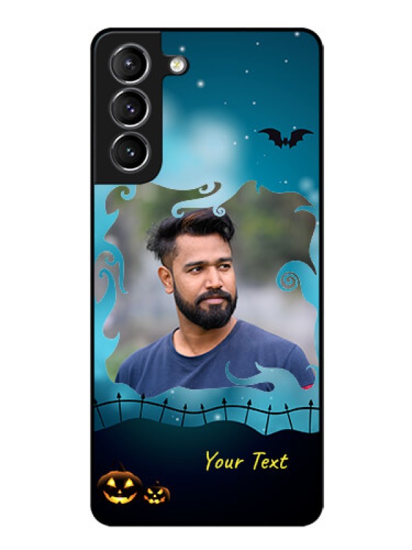 Custom Galaxy S21 Custom Glass Phone Case  - Halloween frame design