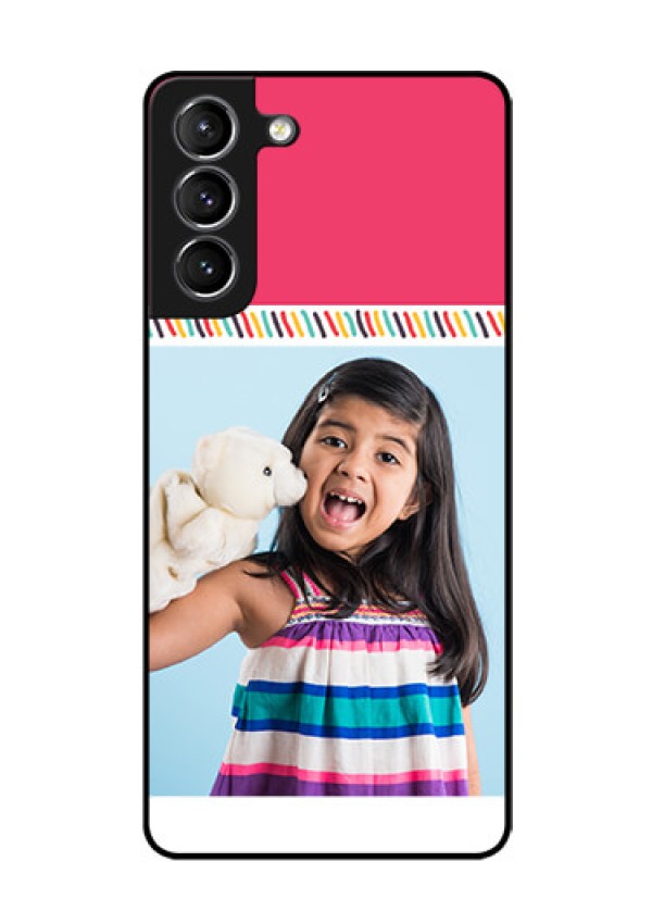 Galaxy S21 Personalized Glass Phone Case  - Line art design