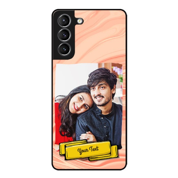 Galaxy S21 Personalized Glass Phone Case - Marble Texture Design Galaxy S21 Personalized Glass Phone Case - Marble Texture Design