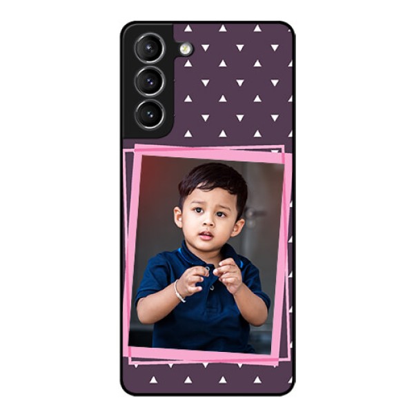 Galaxy S21 Custom Glass Mobile Case  - Triangle Pattern Dotted Design