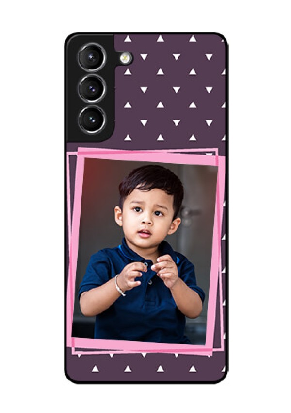 Galaxy S21 Custom Glass Mobile Case  - Triangle Pattern Dotted Design