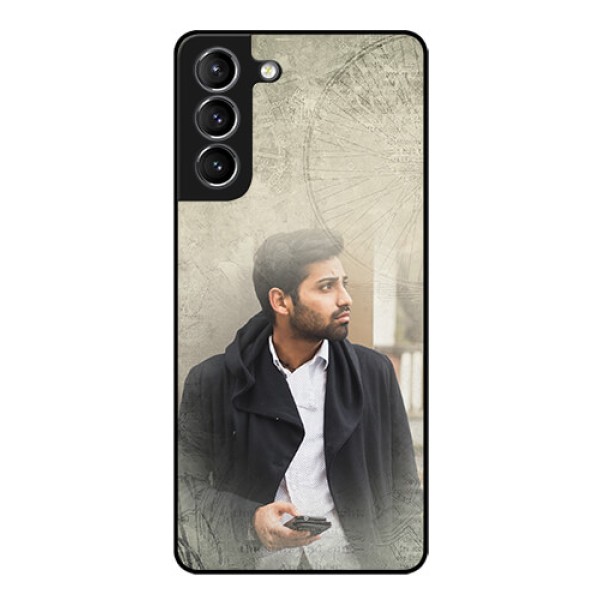Galaxy S21 Custom Glass Phone Case  - with vintage design