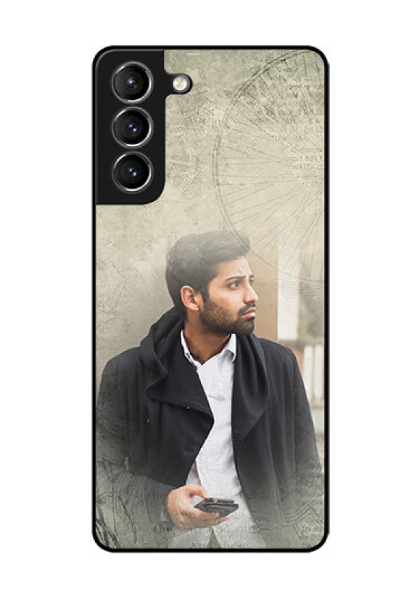 Galaxy S21 Custom Glass Phone Case  - with vintage design