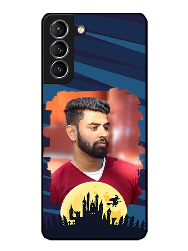 Custom Galaxy S21 Photo Printing on Glass Case  - Halloween Witch Design 