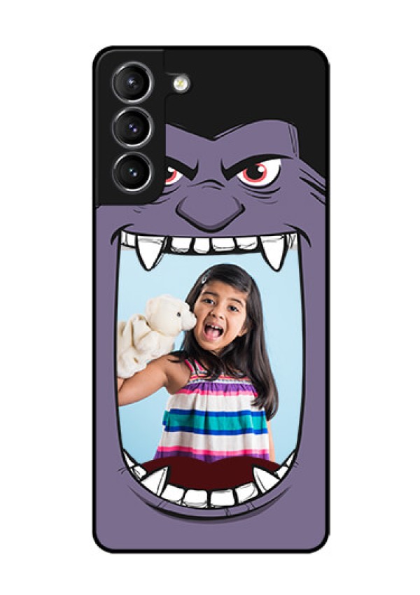 Galaxy S21 Custom Glass Phone Case  - Angry Monster Design