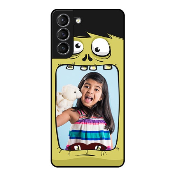 Galaxy S21 Personalized Glass Phone Case - Cartoon monster back case Design Galaxy S21 Personalized Glass Phone Case - Cartoon monster back case Design