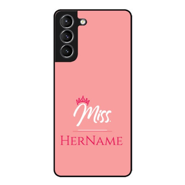 Galaxy S21 Custom Glass Phone Case Mrs with Name