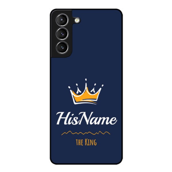 Galaxy S21 Glass Phone Case King with Name