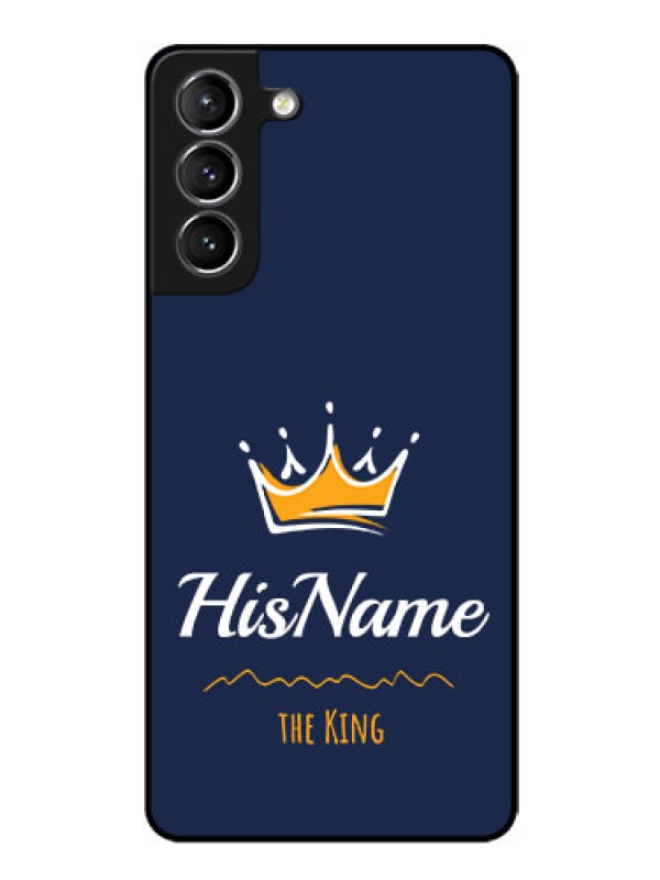 Custom Galaxy S21 Glass Phone Case King with Name