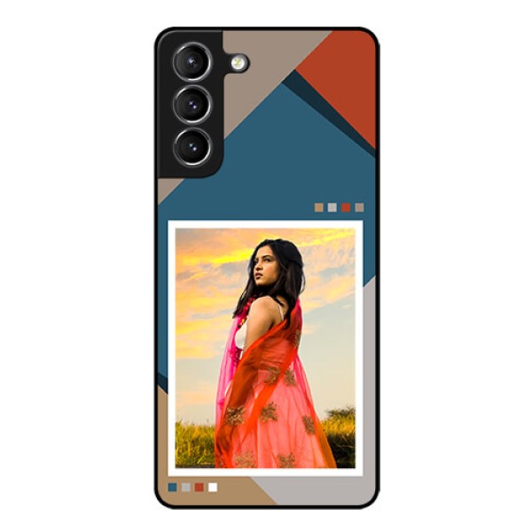 Galaxy S21 Personalized Glass Phone Case - Retro color pallet Design Galaxy S21 Personalized Glass Phone Case - Retro color pallet Design