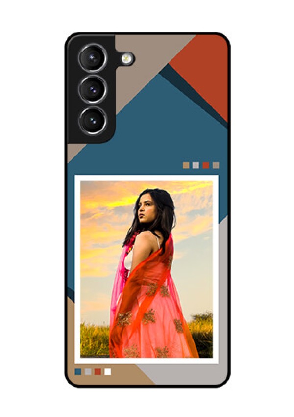 Galaxy S21 Personalized Glass Phone Case - Retro color pallet Design