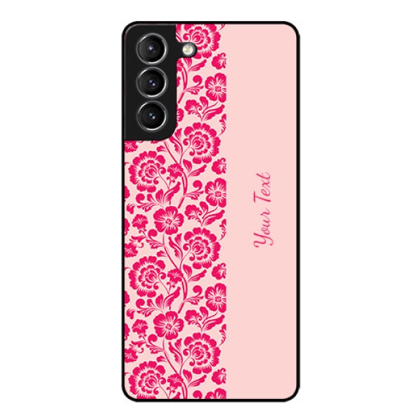 Galaxy S21 Custom Glass Phone Case - Attractive Floral Pattern Design Galaxy S21 Custom Glass Phone Case - Attractive Floral Pattern Design