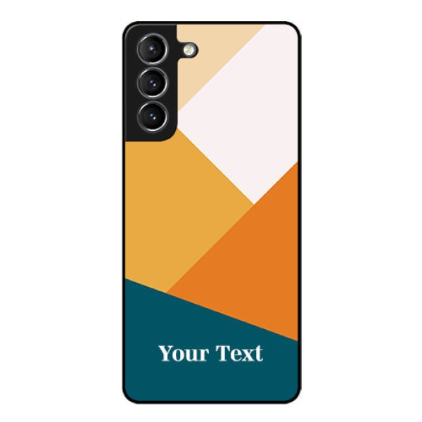 Galaxy S21 Personalized Glass Phone Case - Stacked Multi-colour Design Galaxy S21 Personalized Glass Phone Case - Stacked Multi-colour Design