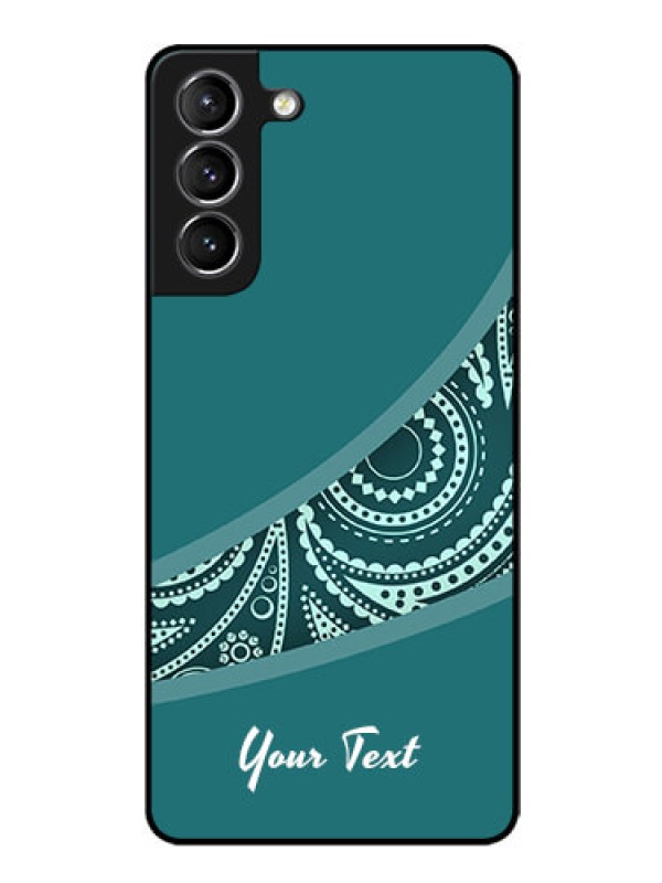 Custom Galaxy S21 Photo Printing on Glass Case - semi visible floral Design