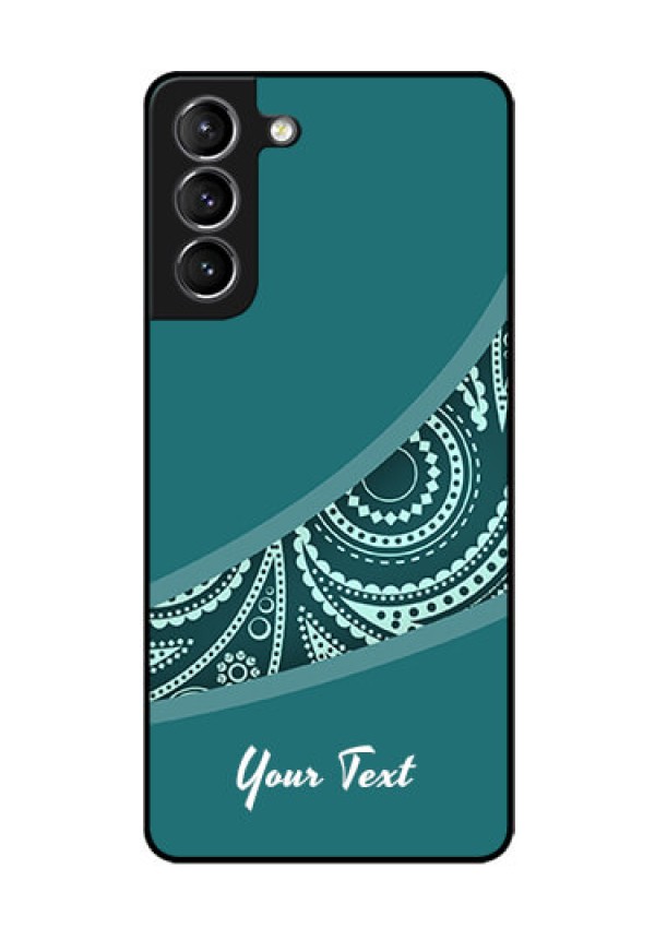 Galaxy S21 Photo Printing on Glass Case - semi visible floral Design