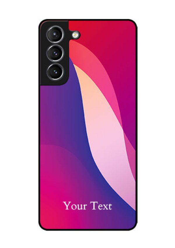 Galaxy S21 Personalized Glass Phone Case - Digital abstract Overlap Design