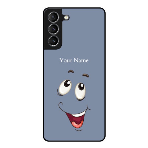 Galaxy S21 Photo Printing on Glass Case - Laughing Cartoon Face Design Galaxy S21 Photo Printing on Glass Case - Laughing Cartoon Face Design