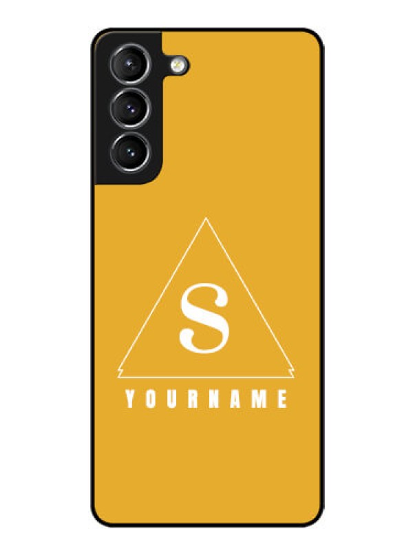 Custom Galaxy S21 Personalized Glass Phone Case - simple triangle Design