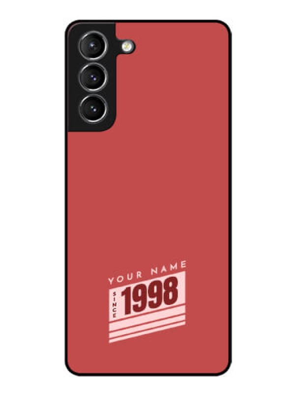 Custom Galaxy S21 Custom Glass Phone Case - Red custom year of birth Design