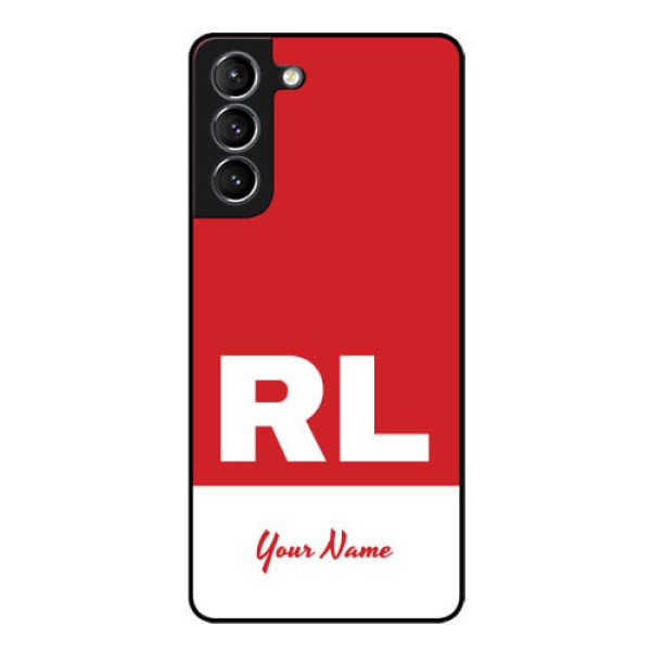 Galaxy S21 Personalized Glass Phone Case - dual tone custom text Design Galaxy S21 Personalized Glass Phone Case - dual tone custom text Design
