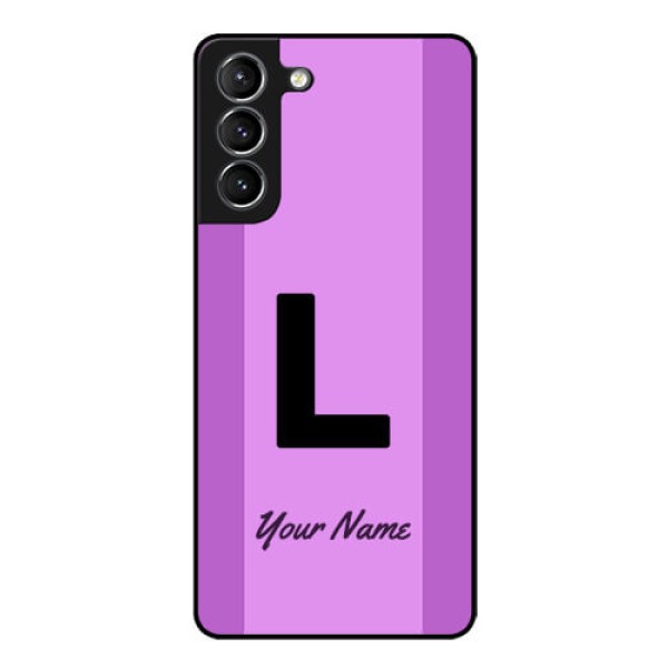 Galaxy S21 Custom Glass Phone Case - Tricolor custom text Design