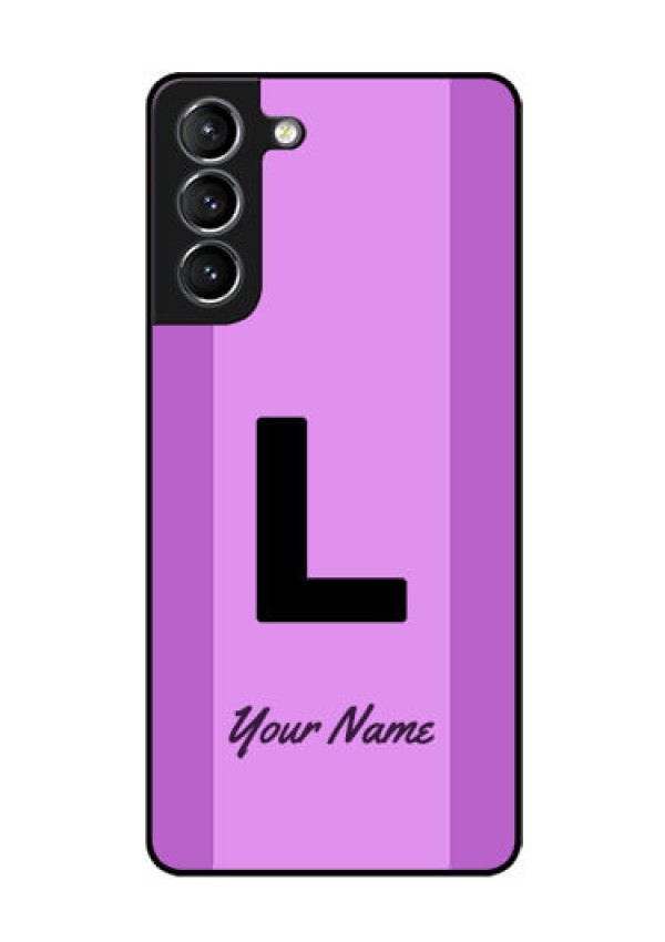 Galaxy S21 Custom Glass Phone Case - Tricolor custom text Design
