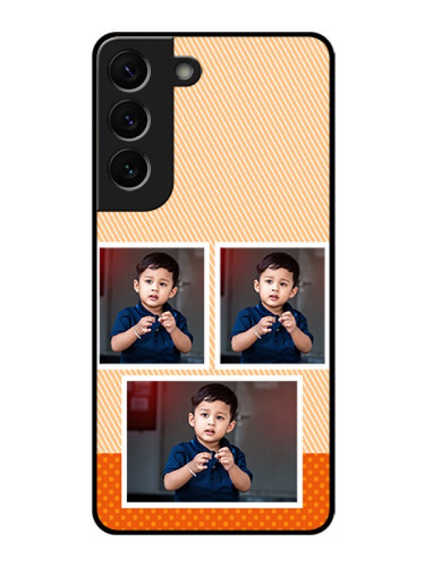 Custom Galaxy S22 5G Photo Printing on Glass Case - Bulk Photos Upload Design