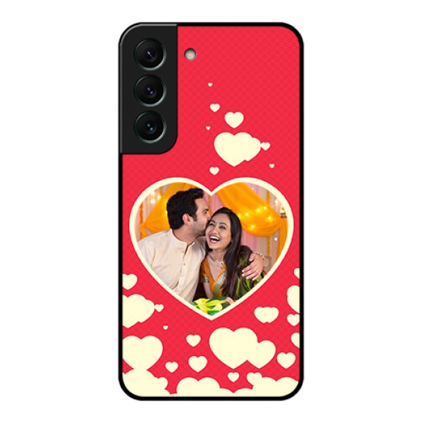 Galaxy S22 5G Custom Glass Mobile Case - Love Symbols Phone Cover Design