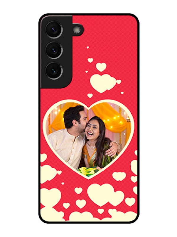 Custom Galaxy S22 5G Custom Glass Mobile Case - Love Symbols Phone Cover Design