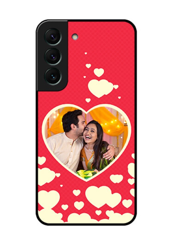 Galaxy S22 5G Custom Glass Mobile Case - Love Symbols Phone Cover Design