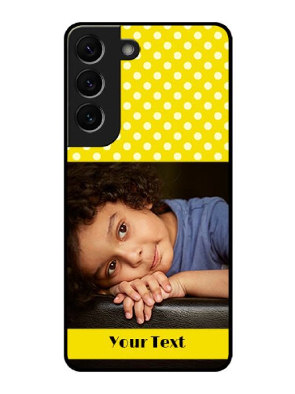 Custom Galaxy S22 5G Custom Glass Phone Case - Bright Yellow Case Design